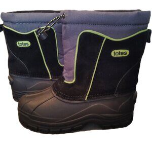TOTES CHILLY WATERPROOF INSULATED WINTER BOOTS SNOW BLACK/GRAY WOMENS SIZE 6M